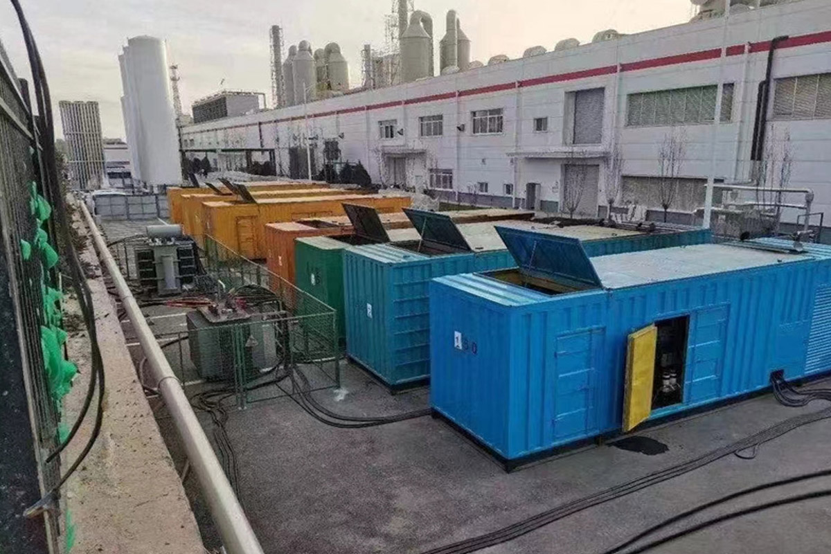 桥东发电机租赁施工现场